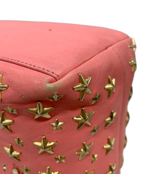 JIMMY CHOO（ジミーチュウ）JIMMY CHOO (ジミーチュウ) スタッズトートバッグ ピンクの古着・服飾アイテム