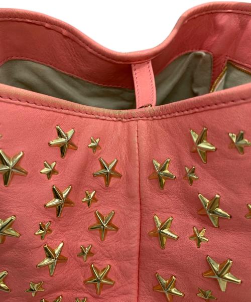 JIMMY CHOO（ジミーチュウ）JIMMY CHOO (ジミーチュウ) スタッズトートバッグ ピンクの古着・服飾アイテム