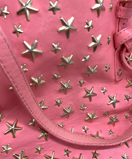JIMMY CHOO（ジミーチュウ）JIMMY CHOO (ジミーチュウ) スタッズトートバッグ ピンクの古着・服飾アイテム