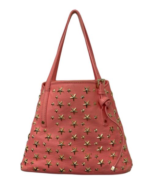 JIMMY CHOO（ジミーチュウ）JIMMY CHOO (ジミーチュウ) スタッズトートバッグ ピンクの古着・服飾アイテム