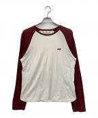 AMI Alexandre Mattiussiアミアレクサンドルマテュッシ）の古着「長袖カットソー」｜ホワイト×ボルドー