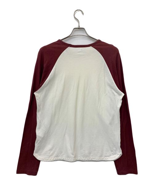 AMI Alexandre Mattiussi（アミアレクサンドルマテュッシ）AMI Alexandre Mattiussi (アミアレクサンドルマテュッシ) 長袖カットソー ホワイト×ボルドー サイズ:Sの古着・服飾アイテム