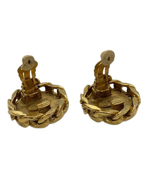 CHANEL（シャネル）CHANEL (シャネル) ラインストーンココマークイヤリング ゴールドカラーの古着・服飾アイテム