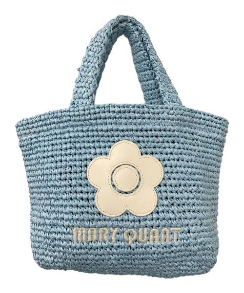 MARY QUANT（マリークヮント）MARY QUANT (マリークヮント) クロッシェラフィアライクトート スカイブルーの古着・服飾アイテム