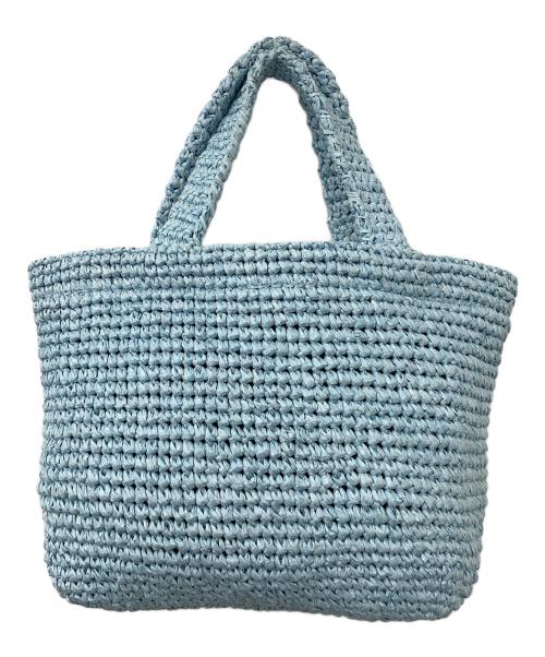 MARY QUANT（マリークヮント）MARY QUANT (マリークヮント) クロッシェラフィアライクトート スカイブルーの古着・服飾アイテム