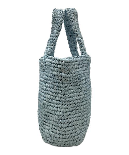 MARY QUANT（マリークヮント）MARY QUANT (マリークヮント) クロッシェラフィアライクトート スカイブルーの古着・服飾アイテム