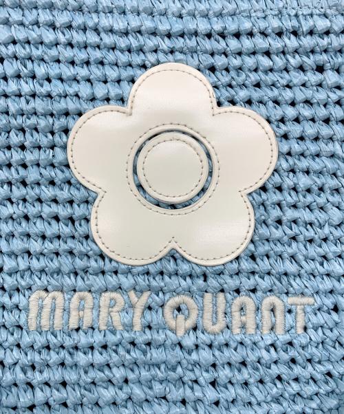 MARY QUANT（マリークヮント）MARY QUANT (マリークヮント) クロッシェラフィアライクトート スカイブルーの古着・服飾アイテム