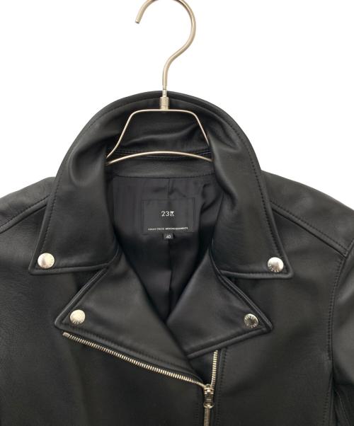 23区（ニジュウサンク）23区 (ニジュウサンク) ダブルライダースジャケット ブラック サイズ:40の古着・服飾アイテム