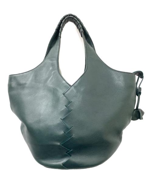 genten（ゲンテン）genten (ゲンテン) レザートートバッグ グリーンの古着・服飾アイテム