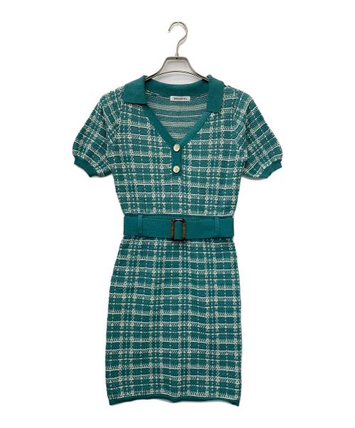 REDYAZEL（レディアゼル）REDYAZEL (レディアゼル) チェックジャガードニットポロワンピース グリーン サイズ:Freeの古着・服飾アイテム