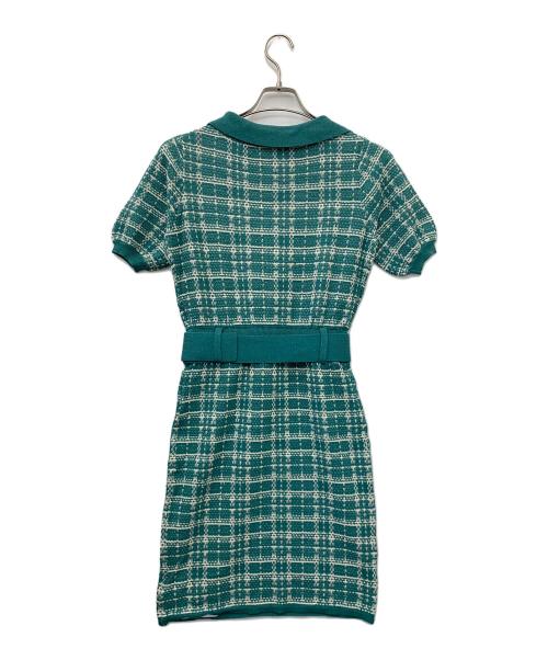 REDYAZEL（レディアゼル）REDYAZEL (レディアゼル) チェックジャガードニットポロワンピース グリーン サイズ:Freeの古着・服飾アイテム