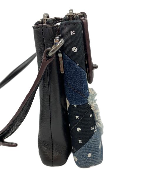 COACH（コーチ）COACH (コーチ) キャニオンデニムキルトショルダーバッグ ブルー×ブラックの古着・服飾アイテム