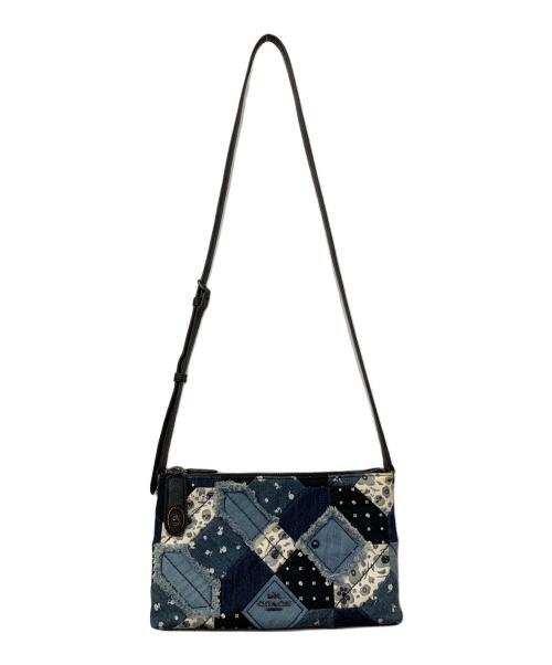 COACH（コーチ）COACH (コーチ) キャニオンデニムキルトショルダーバッグ ブルー×ブラックの古着・服飾アイテム