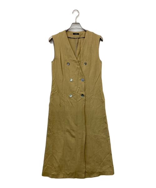 allureville（アルアバイル）allureville (アルアバイル) リオペルリネンライクスラブワンピース ベージュ サイズ:2の古着・服飾アイテム