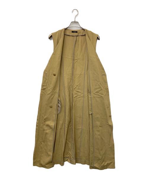 allureville（アルアバイル）allureville (アルアバイル) リオペルリネンライクスラブワンピース ベージュ サイズ:2の古着・服飾アイテム