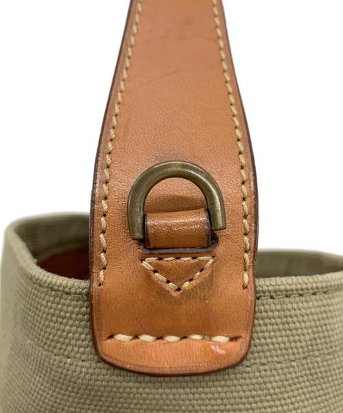 Daniel&Bob（ダニエル＆ボブ）Daniel&Bob (ダニエル＆ボブ) バケツ型トートバッグ カーキ×ブラウンの古着・服飾アイテム