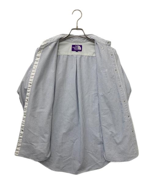 THE NORTHFACE PURPLELABEL（ザ・ノースフェイス パープルレーベル）THE NORTHFACE PURPLELABEL (ザ・ノースフェイス パープルレーベル) ストライプシャツ ブルー サイズ:Sの古着・服飾アイテム
