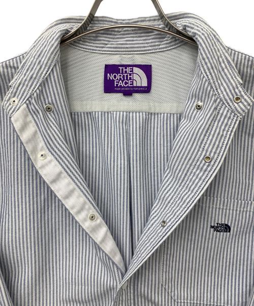 THE NORTHFACE PURPLELABEL（ザ・ノースフェイス パープルレーベル）THE NORTHFACE PURPLELABEL (ザ・ノースフェイス パープルレーベル) ストライプシャツ ブルー サイズ:Sの古着・服飾アイテム