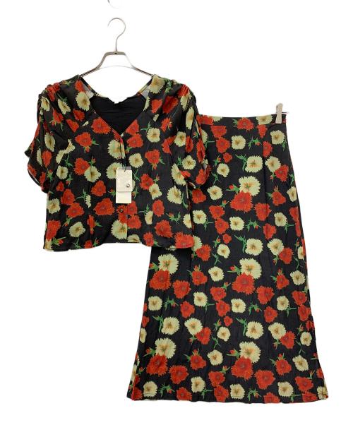 moussy（マウジー）moussy (マウジー) セットアップブラウス ブラック×レッド サイズ:1の古着・服飾アイテム