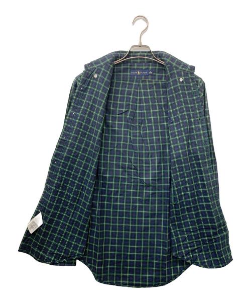 RALPH LAUREN（ラルフローレン）RALPH LAUREN (ラルフローレン) コットンチェックシャツ グリーン×ネイビー サイズ:Sの古着・服飾アイテム