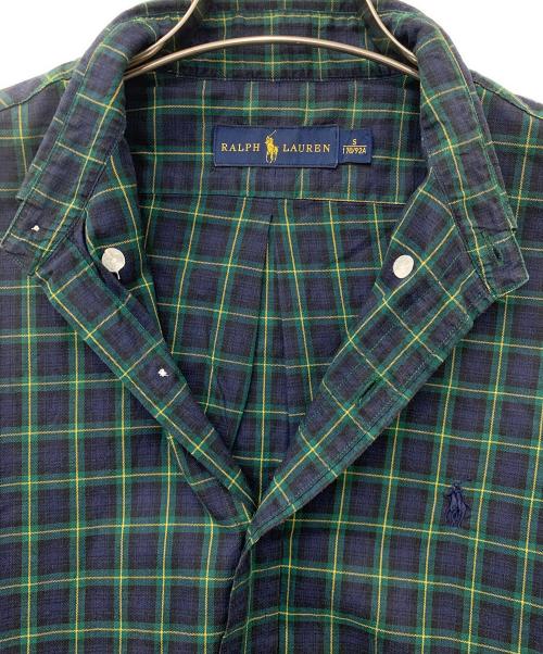 RALPH LAUREN（ラルフローレン）RALPH LAUREN (ラルフローレン) コットンチェックシャツ グリーン×ネイビー サイズ:Sの古着・服飾アイテム