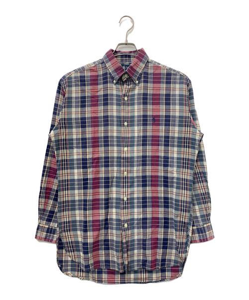 RALPH LAUREN（ラルフローレン）RALPH LAUREN (ラルフローレン) コットンチェックシャツ ブルー×ピンク サイズ:Mの古着・服飾アイテム