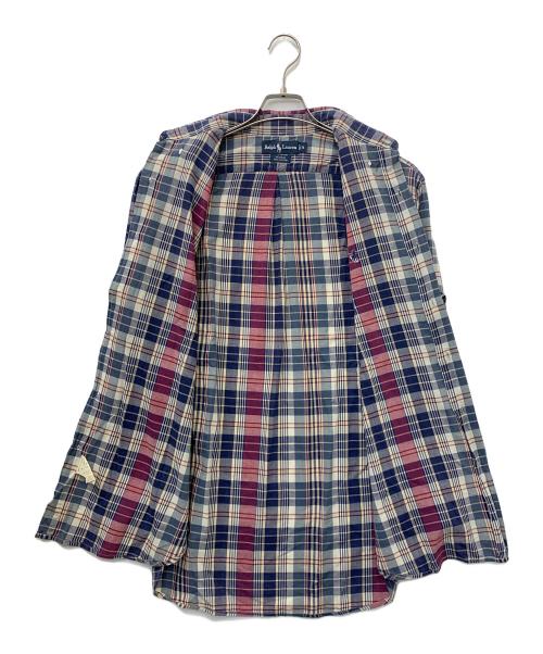 RALPH LAUREN（ラルフローレン）RALPH LAUREN (ラルフローレン) コットンチェックシャツ ブルー×ピンク サイズ:Mの古着・服飾アイテム