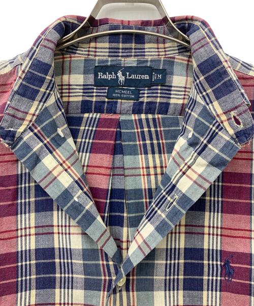RALPH LAUREN（ラルフローレン）RALPH LAUREN (ラルフローレン) コットンチェックシャツ ブルー×ピンク サイズ:Mの古着・服飾アイテム