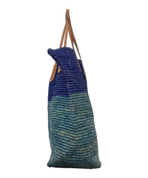 POLO RALPH LAUREN（ポロ・ラルフローレン）POLO RALPH LAUREN (ポロ・ラルフローレン) ラフィア カゴバッグ ブルー×グリーンの古着・服飾アイテム