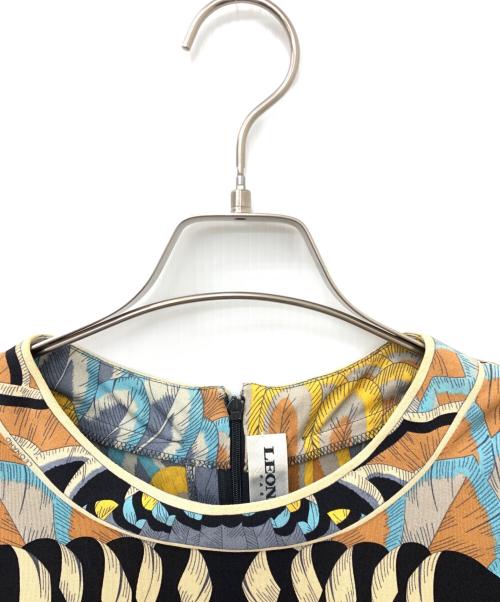 LEONARD（レオナール）LEONARD (レオナール) 長袖カットソー ブルー×ブラウン サイズ:42の古着・服飾アイテム