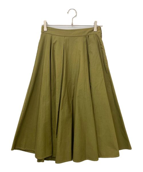 BEARDSLEY（ビアズリー）BEARDSLEY (ビアズリー) ランダムタックスカート グリーン サイズ:Fの古着・服飾アイテム