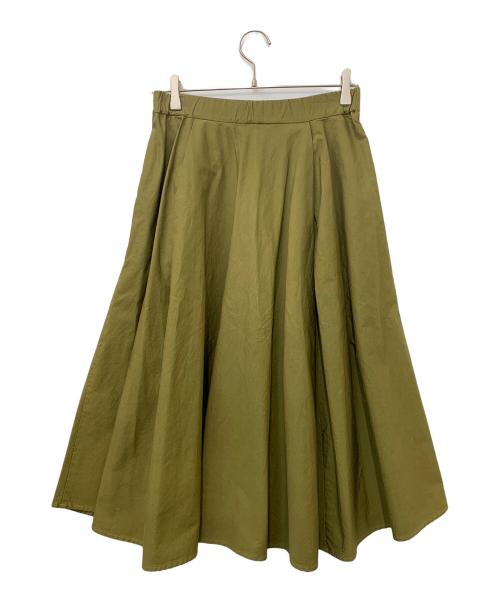 BEARDSLEY（ビアズリー）BEARDSLEY (ビアズリー) ランダムタックスカート グリーン サイズ:Fの古着・服飾アイテム