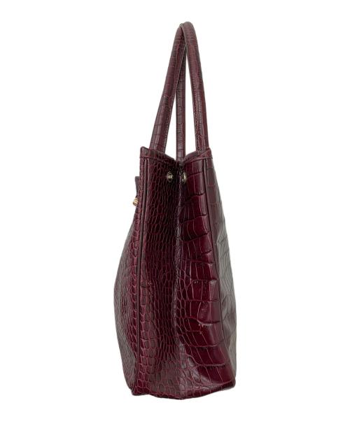 LONGCHAMP（ロンシャン）LONGCHAMP (ロンシャン) 型押しトートバッグ パープルの古着・服飾アイテム