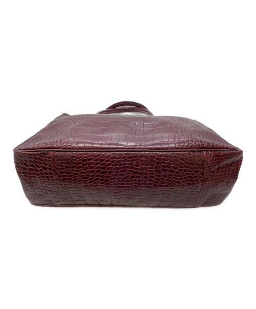 LONGCHAMP（ロンシャン）LONGCHAMP (ロンシャン) 型押しトートバッグ パープルの古着・服飾アイテム