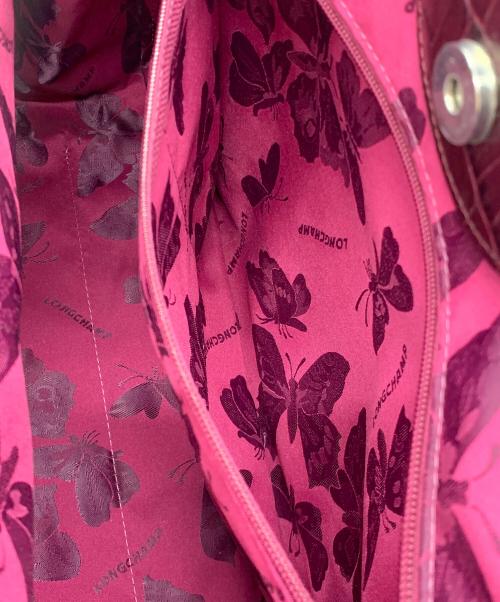 LONGCHAMP（ロンシャン）LONGCHAMP (ロンシャン) 型押しトートバッグ パープルの古着・服飾アイテム