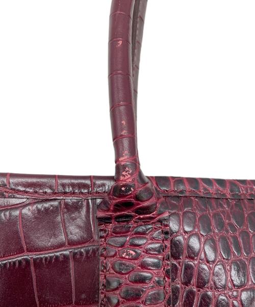 LONGCHAMP（ロンシャン）LONGCHAMP (ロンシャン) 型押しトートバッグ パープルの古着・服飾アイテム