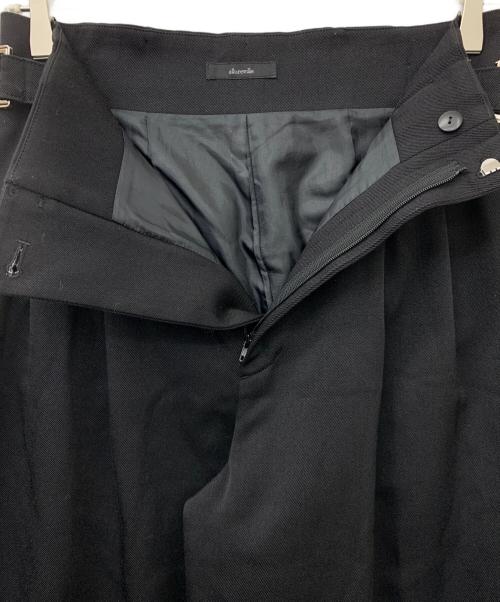 allureville（アルアバイル）allureville (アルアバイル) ウールチノサイドドロストワイドパンツ ブラック サイズ:1の古着・服飾アイテム