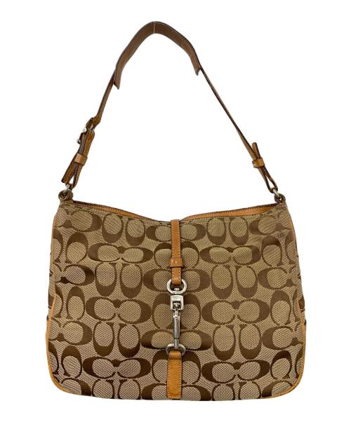 COACH（コーチ）COACH (コーチ) ショルダーバッグ ベージュ×ブラウンの古着・服飾アイテム