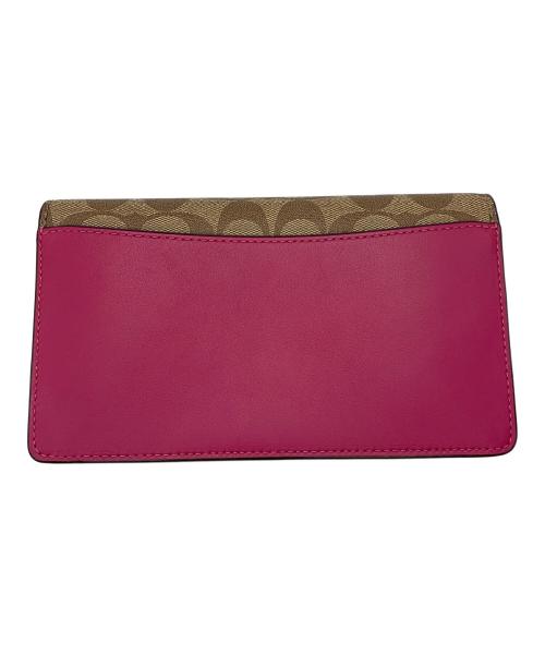 COACH（コーチ）COACH (コーチ) クラッチショルダー ブラウン×ピンクの古着・服飾アイテム