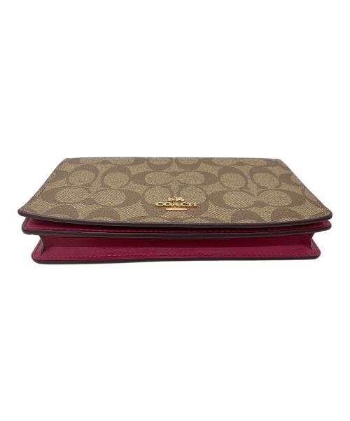 COACH（コーチ）COACH (コーチ) クラッチショルダー ブラウン×ピンクの古着・服飾アイテム
