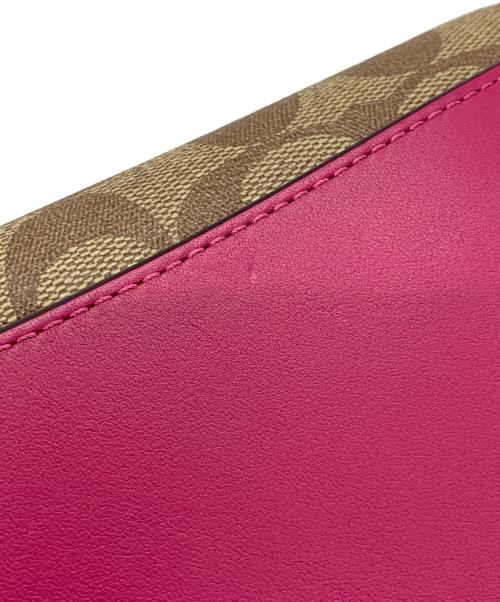COACH（コーチ）COACH (コーチ) クラッチショルダー ブラウン×ピンクの古着・服飾アイテム
