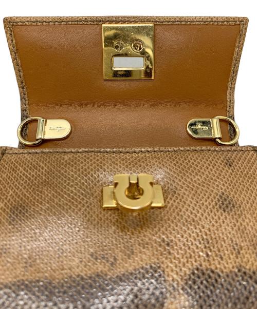 Salvatore Ferragamo（サルヴァトーレ フェラガモ）Salvatore Ferragamo (サルヴァトーレ フェラガモ) ガンチーニ ミニチェーンショルダーバッグ ブラウンの古着・服飾アイテム