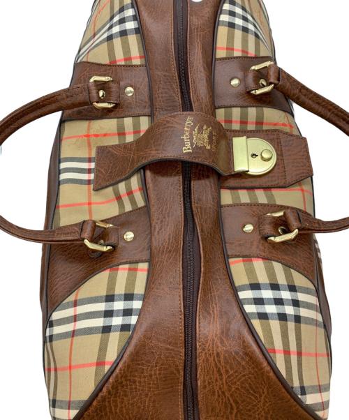 Burberry's（バーバリー）Burberry's (バーバリー) ノバチェックボストンバッグ ブラウンの古着・服飾アイテム