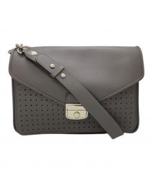 LONGCHAMP（ロンシャン）の古着「レザーショルダーバッグ」｜グレー