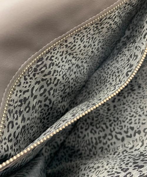 LONGCHAMP（ロンシャン）LONGCHAMP (ロンシャン) レザーショルダーバッグ グレーの古着・服飾アイテム