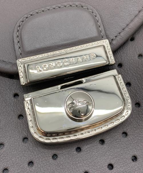 LONGCHAMP（ロンシャン）LONGCHAMP (ロンシャン) レザーショルダーバッグ グレーの古着・服飾アイテム
