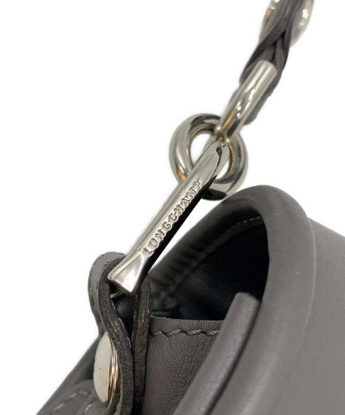 LONGCHAMP（ロンシャン）LONGCHAMP (ロンシャン) レザーショルダーバッグ グレーの古着・服飾アイテム
