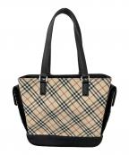 BURBERRYバーバリー）の古着「ノバチェックトートバッグ」｜ベージュ×ブラック