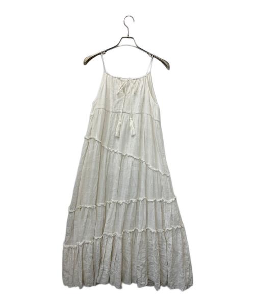 freada（フリーダ）freada (フリーダ) インドチェッククレープキャミワンピース ホワイト サイズ:Fの古着・服飾アイテム