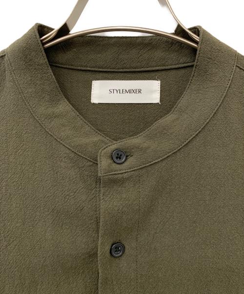STYLE MIXER（スタイルミキサー）STYLE MIXER (スタイルミキサー) バンドカラーシームデザインシャツ カーキ サイズ:Mの古着・服飾アイテム